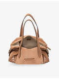 Jimmy Choo medium suede shoulder bag with stud embellishments, UK version