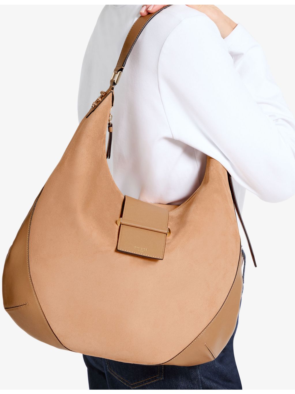 Jimmy Choo Bar Hobo medium suede shoulder bag (British brand)