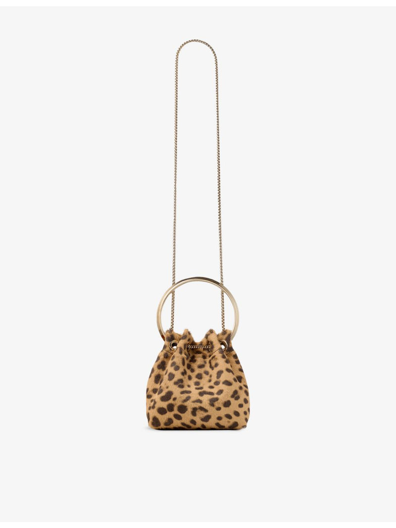 Jimmy Choo leopard print pony hair top-handle bag, imported from the UK