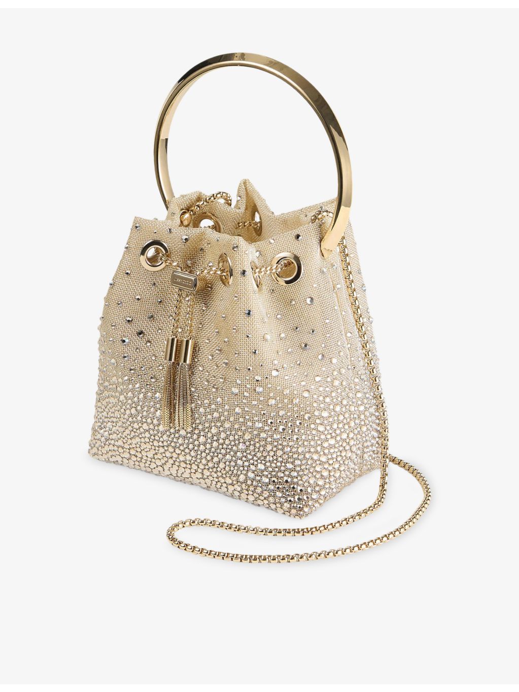 Jimmy Choo crystal mesh top-handle bag, imported from the UK