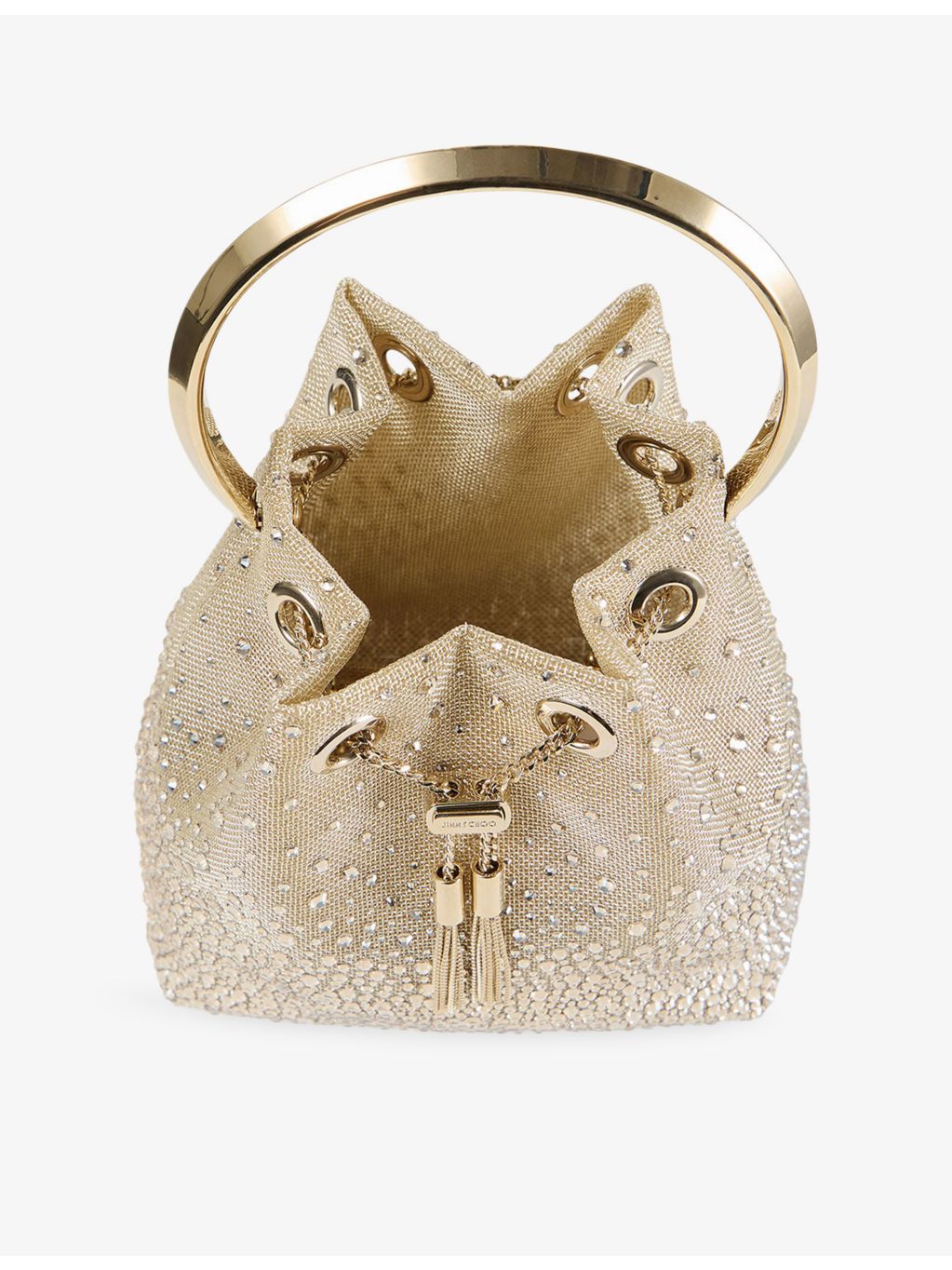 Jimmy Choo crystal mesh top-handle bag, imported from the UK