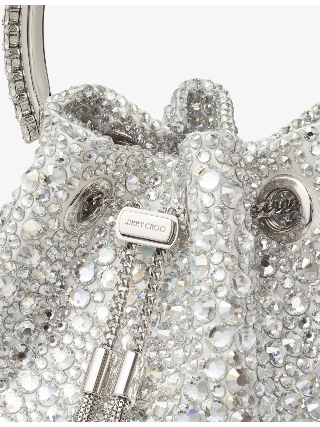 Jimmy Choo Bon Bon crystal-embellished satin handbag (British brand)