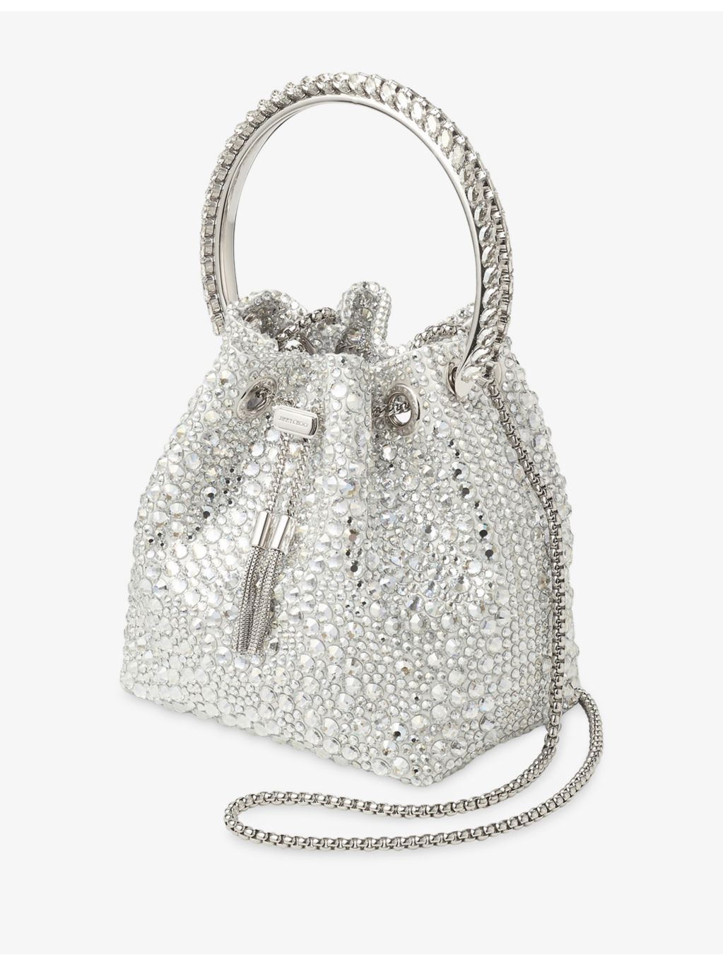Jimmy Choo Bon Bon crystal-embellished satin handbag (British brand)