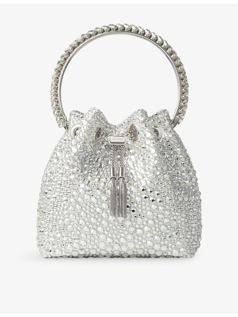 Jimmy Choo Bon Bon crystal-embellished satin handbag (British brand)