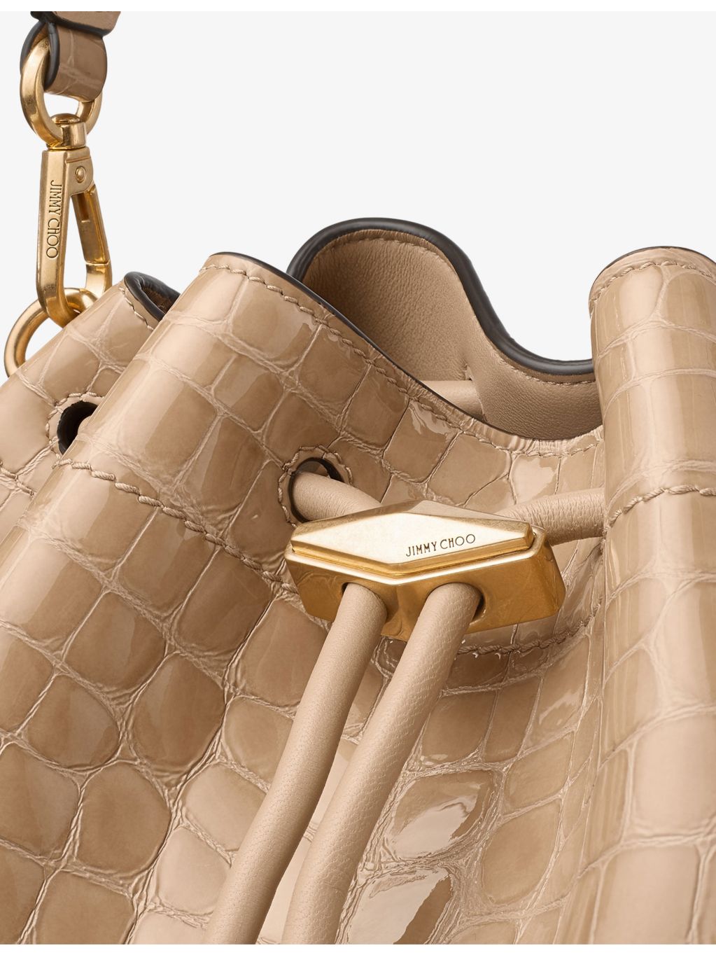 Jimmy Choo medium shiny croc-embossed leather handbag, UK version