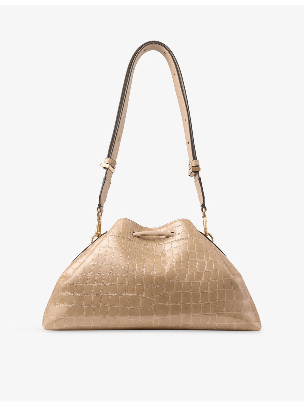 Jimmy Choo medium shiny croc-embossed leather handbag, UK version