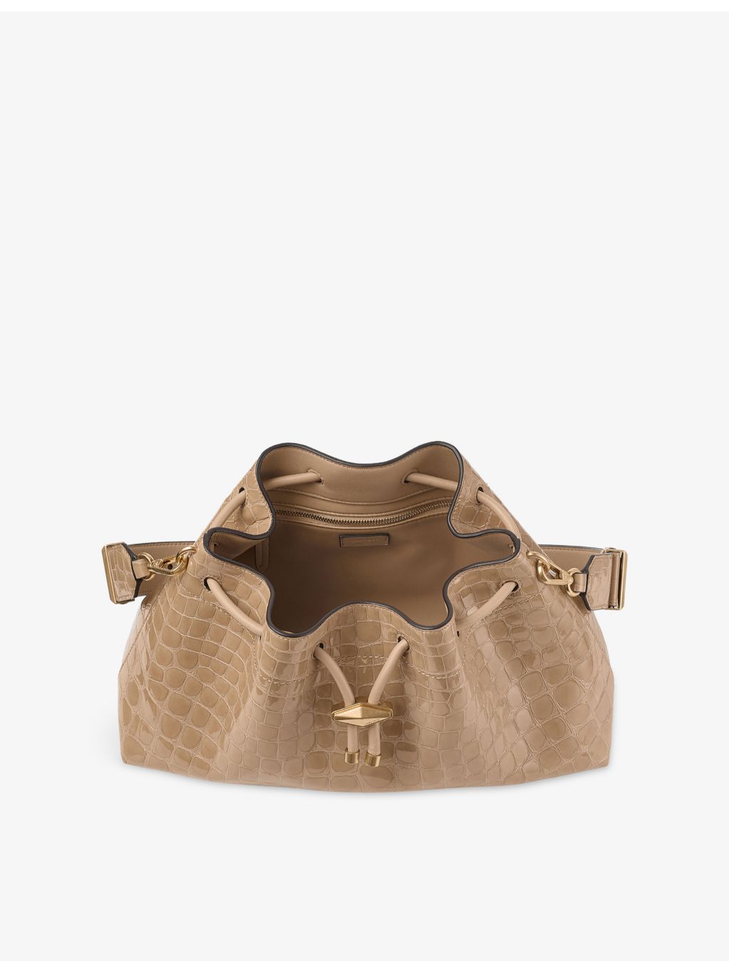 Jimmy Choo medium shiny croc-embossed leather handbag, UK version