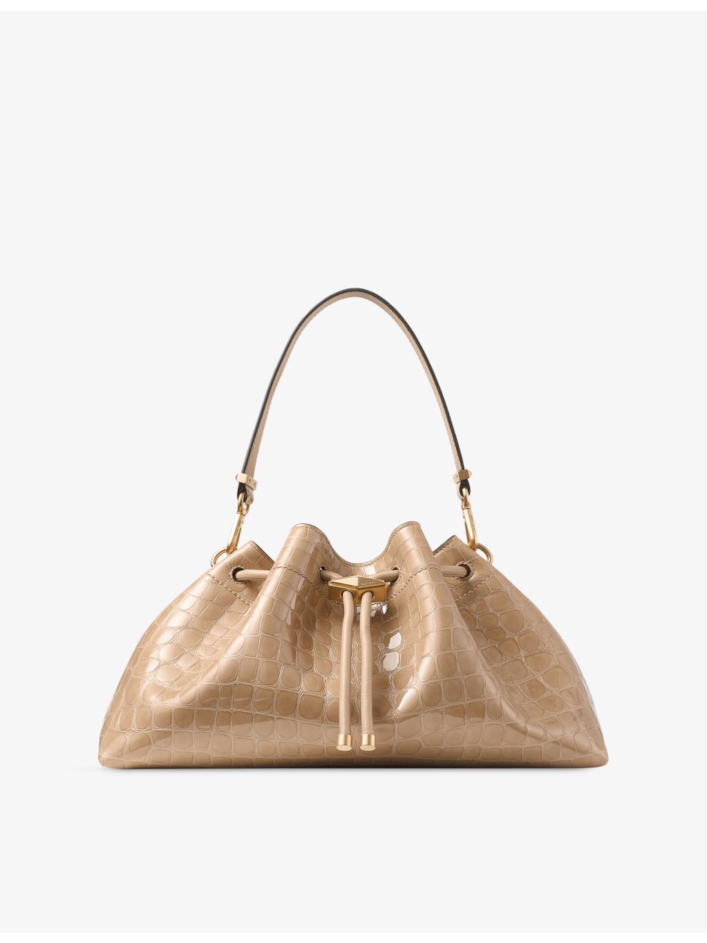 Jimmy Choo medium shiny croc-embossed leather handbag, UK version