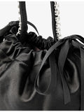 Jimmy Choo satin drawstring mini top handle shoulder bag, UK version