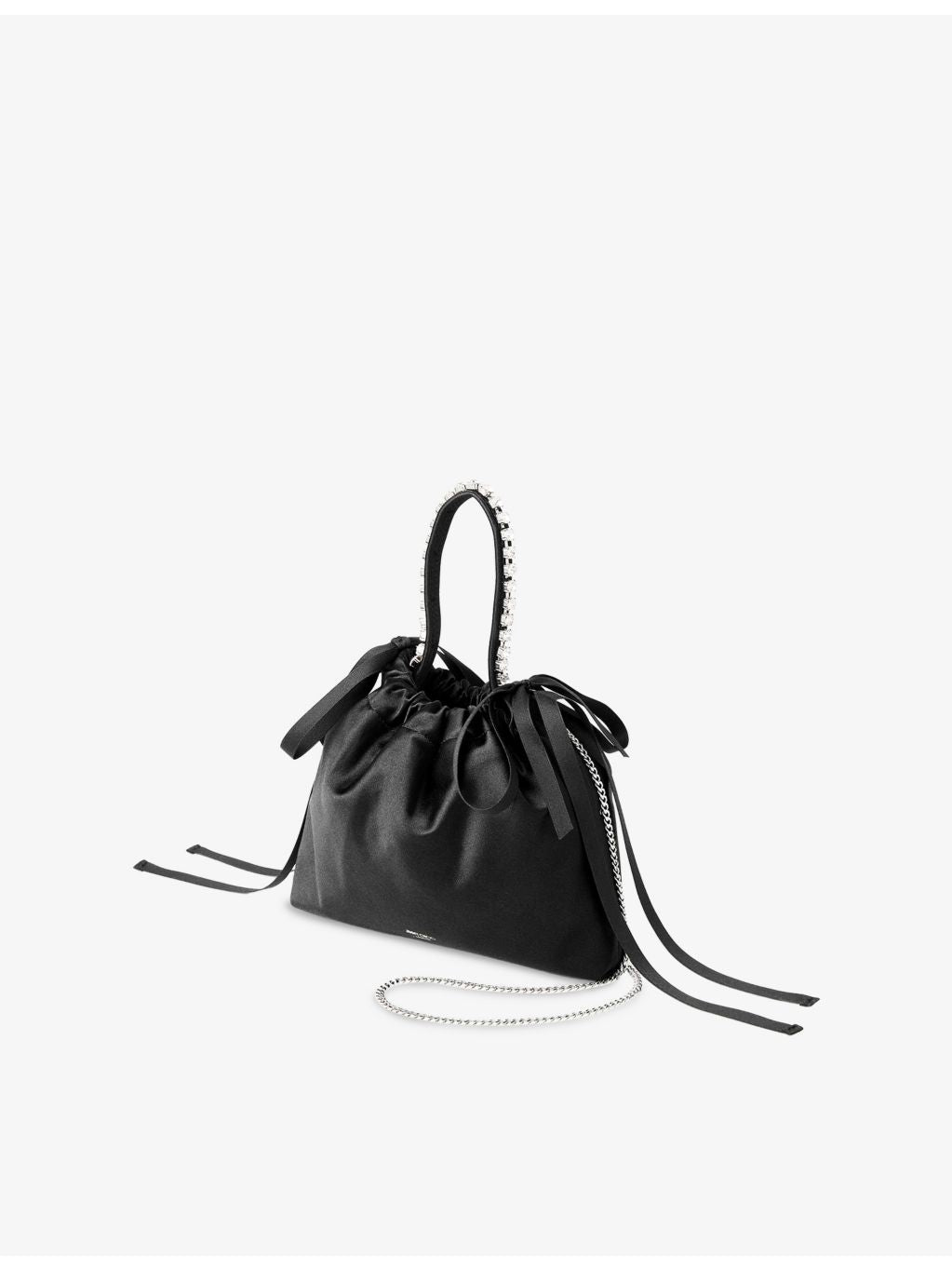 Jimmy Choo satin drawstring mini top handle shoulder bag, UK version