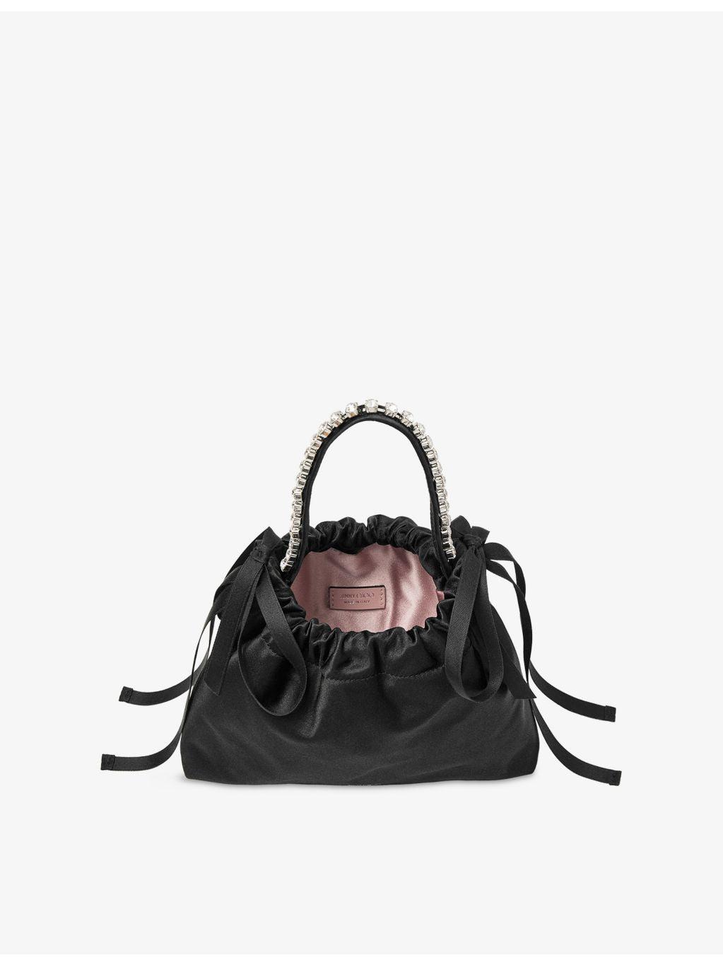Jimmy Choo satin drawstring mini top handle shoulder bag, UK version