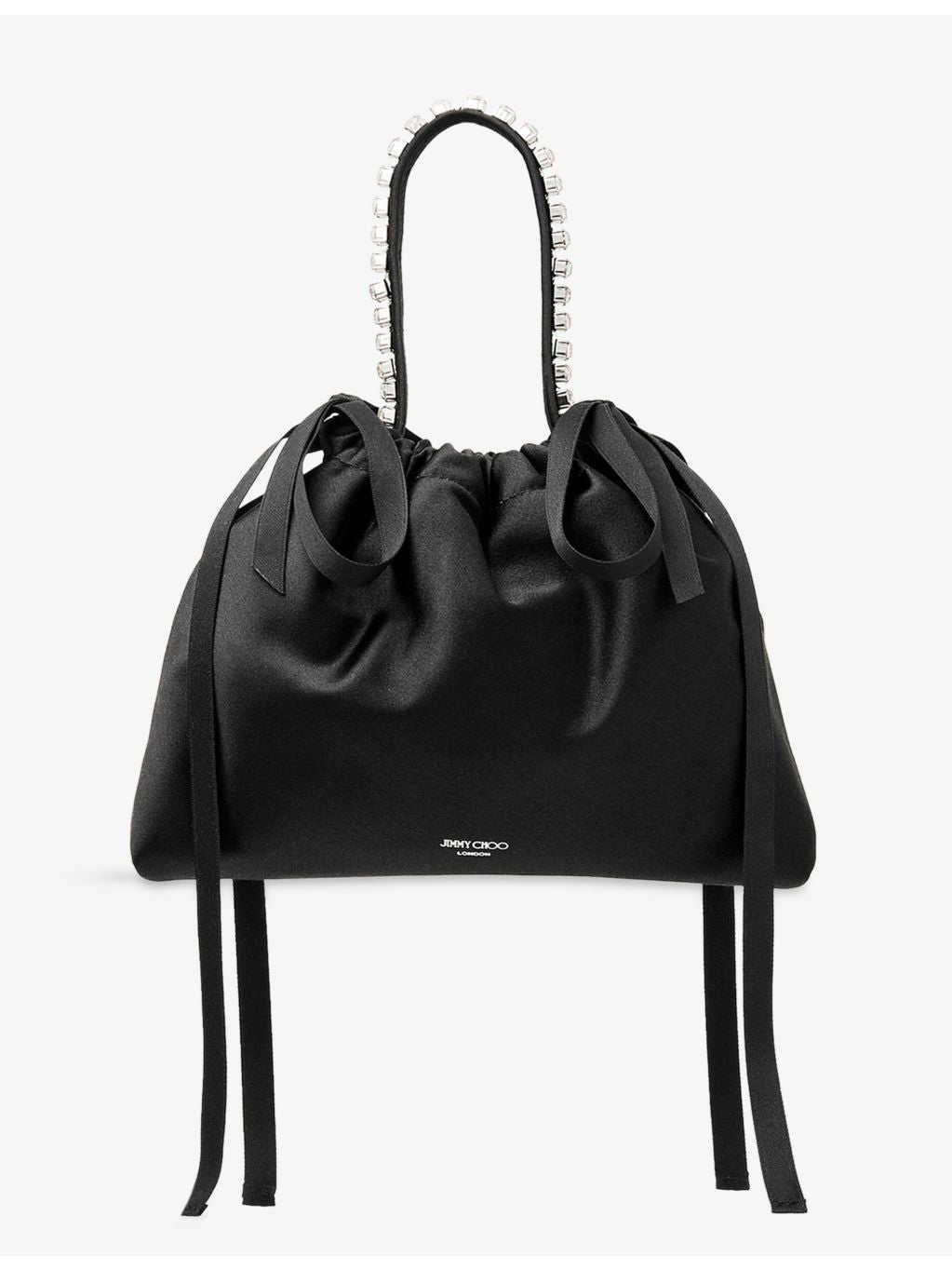 Jimmy Choo satin drawstring mini top handle shoulder bag, UK version