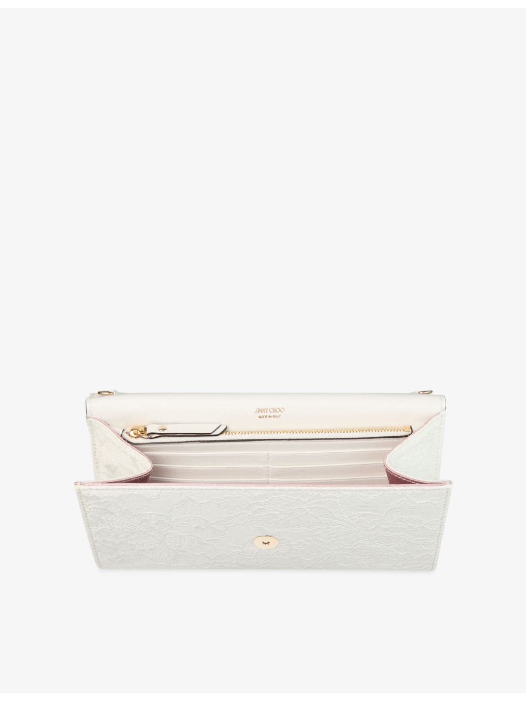 Jimmy Choo lace clutch bag with detachable chain strap (British brand)