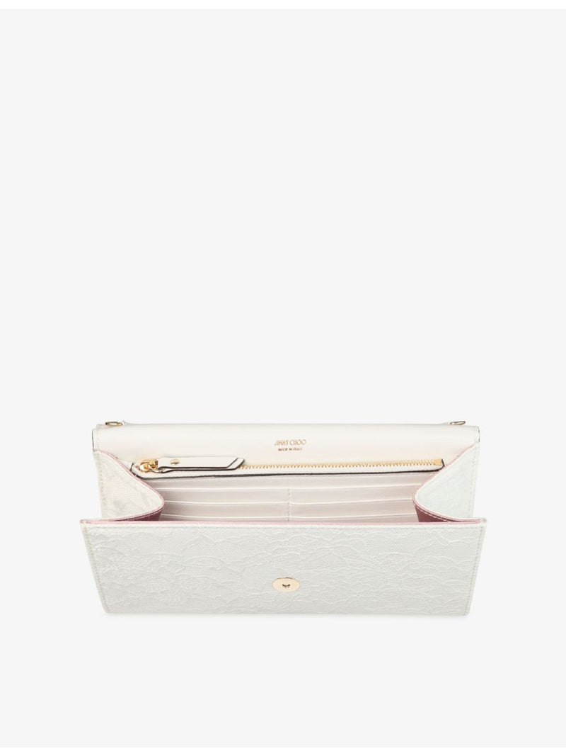 Jimmy Choo lace clutch bag with detachable chain strap (British brand)