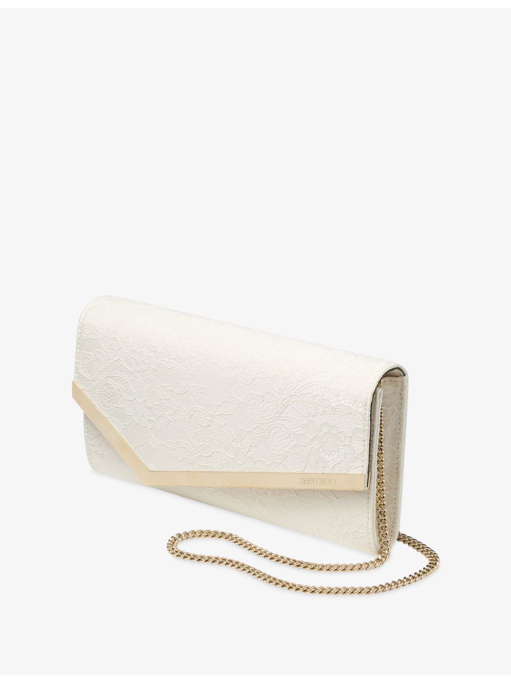 Jimmy Choo lace clutch bag with detachable chain strap (British brand)