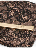 Jimmy Choo Emmie lace clutch bag with chain strap (British brand)
