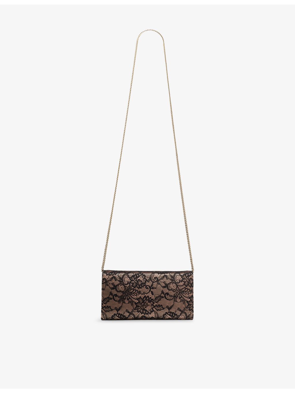 Jimmy Choo Emmie lace clutch bag with chain strap (British brand)