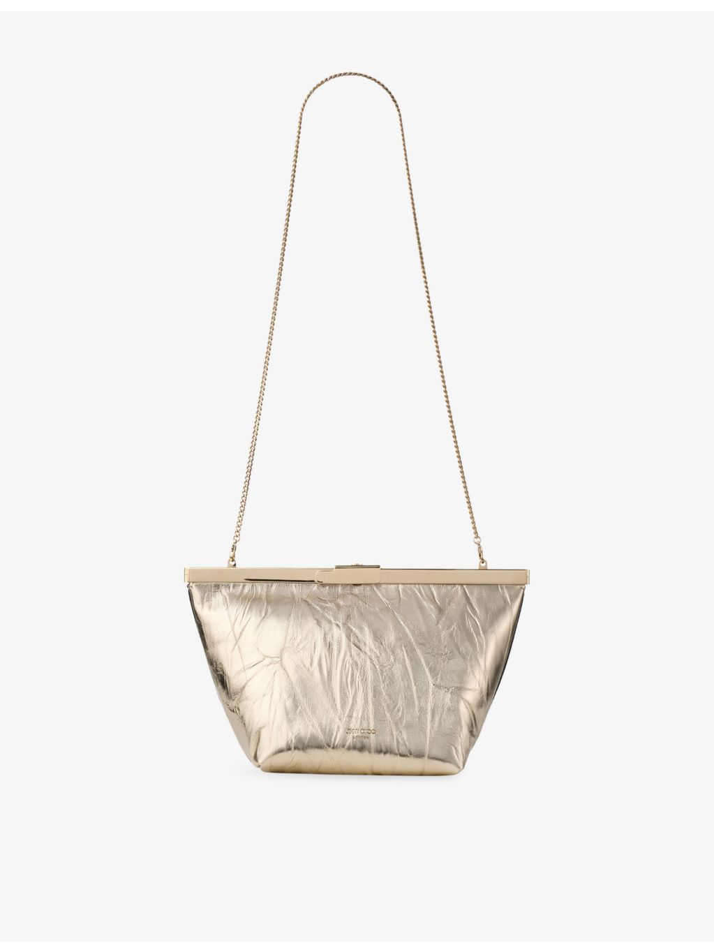 Jimmy Choo ganache metallic-leather clutch bag, UK version