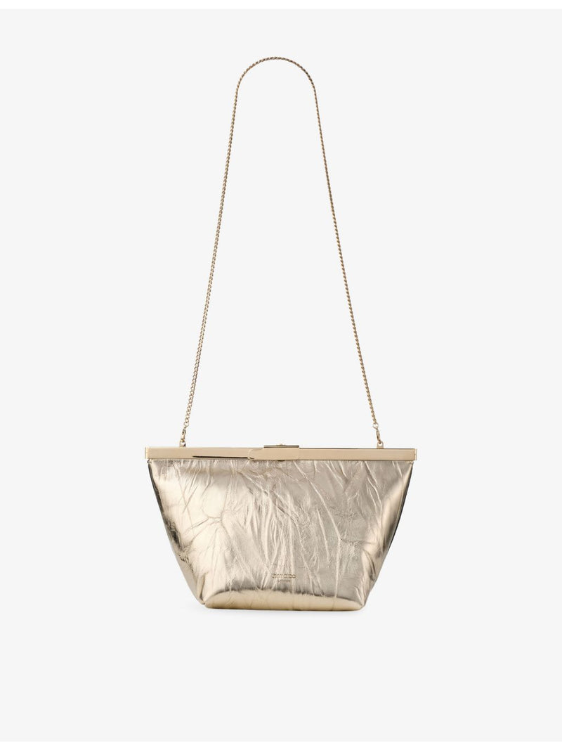 Jimmy Choo ganache metallic-leather clutch bag, UK version