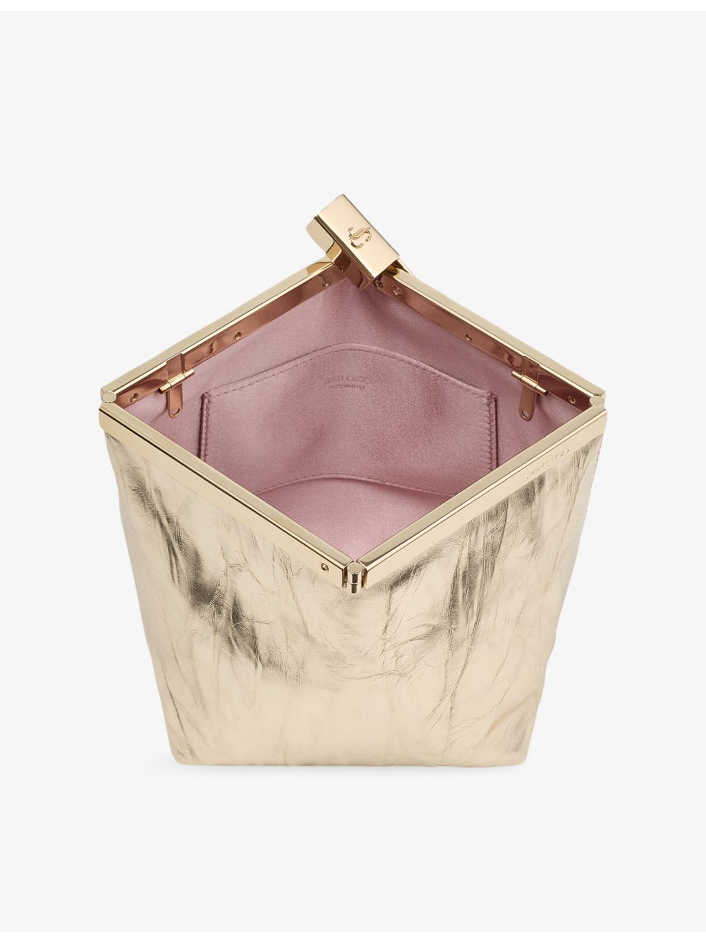 Jimmy Choo ganache metallic-leather clutch bag, UK version