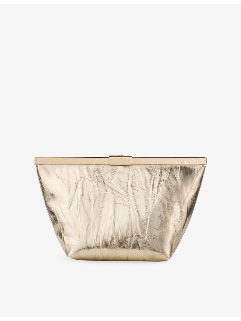 Jimmy Choo ganache metallic-leather clutch bag, UK version