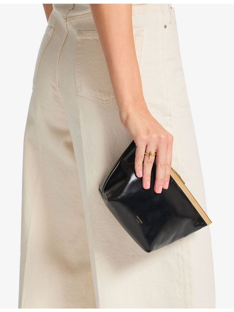 Jimmy Choo Ganache Biker leather clutch bag, imported from the UK