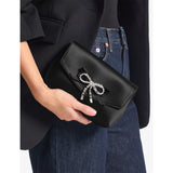 Jimmy Choo soft bow mini satin clutch bag, imported from the UK