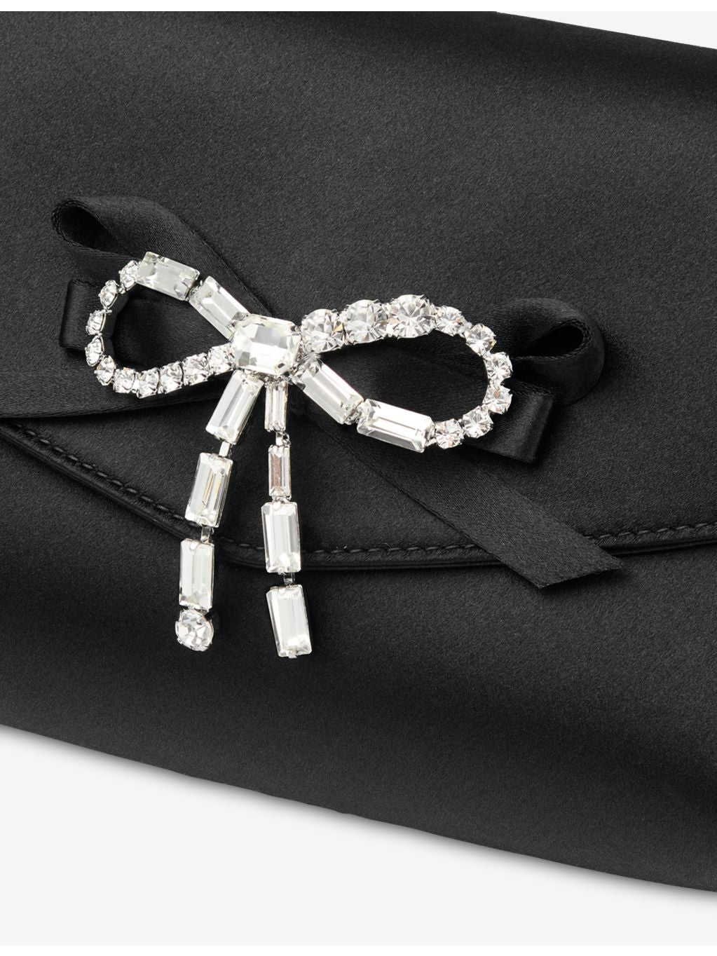 Jimmy Choo soft bow mini satin clutch bag, imported from the UK