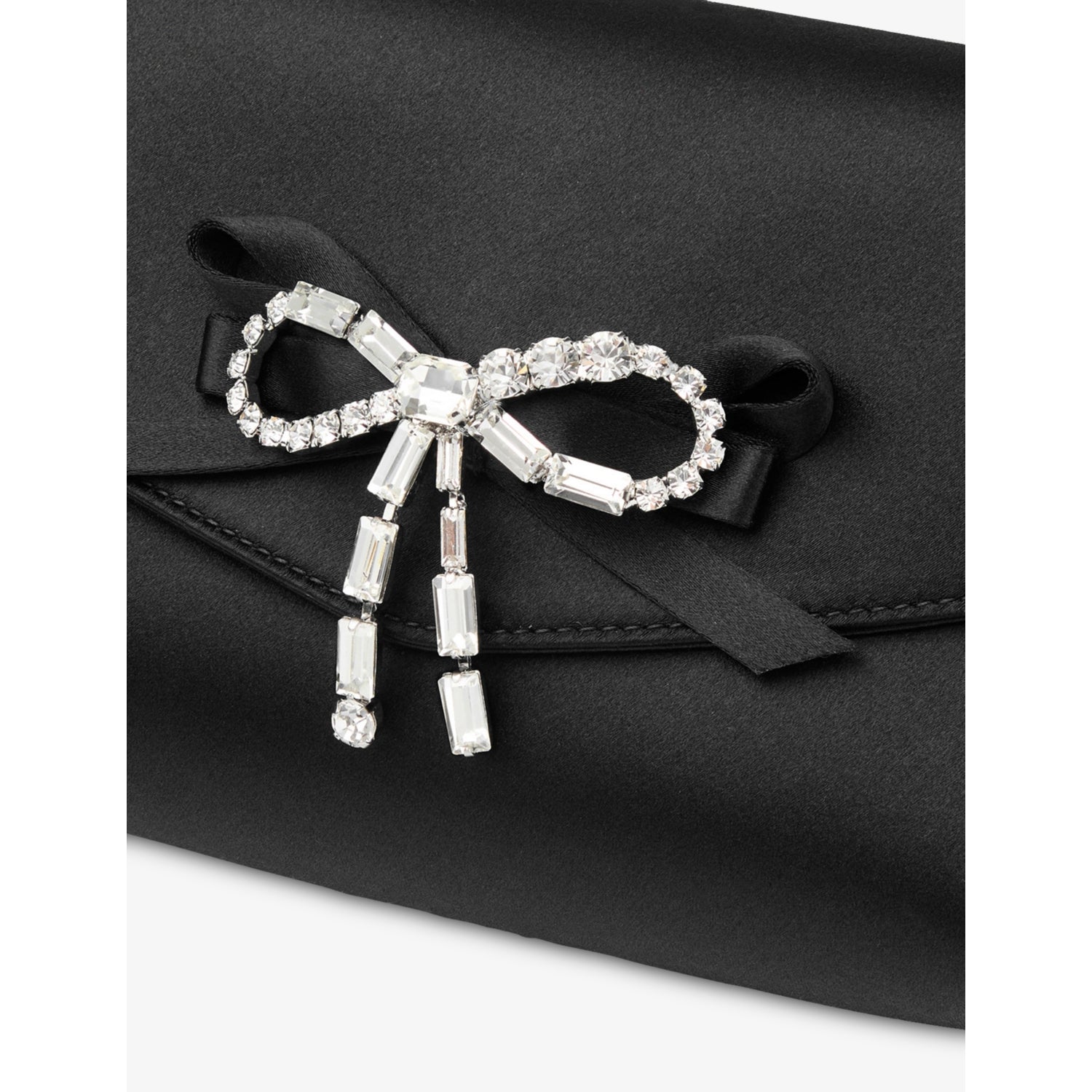 Jimmy Choo soft bow mini satin clutch bag, imported from the UK