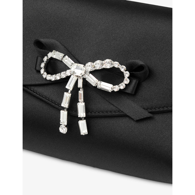 Jimmy Choo soft bow mini satin clutch bag, imported from the UK