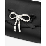 Jimmy Choo soft bow mini satin clutch bag, imported from the UK