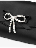 Jimmy Choo soft bow mini satin clutch bag, imported from the UK