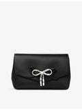 Jimmy Choo soft bow mini satin clutch bag, imported from the UK