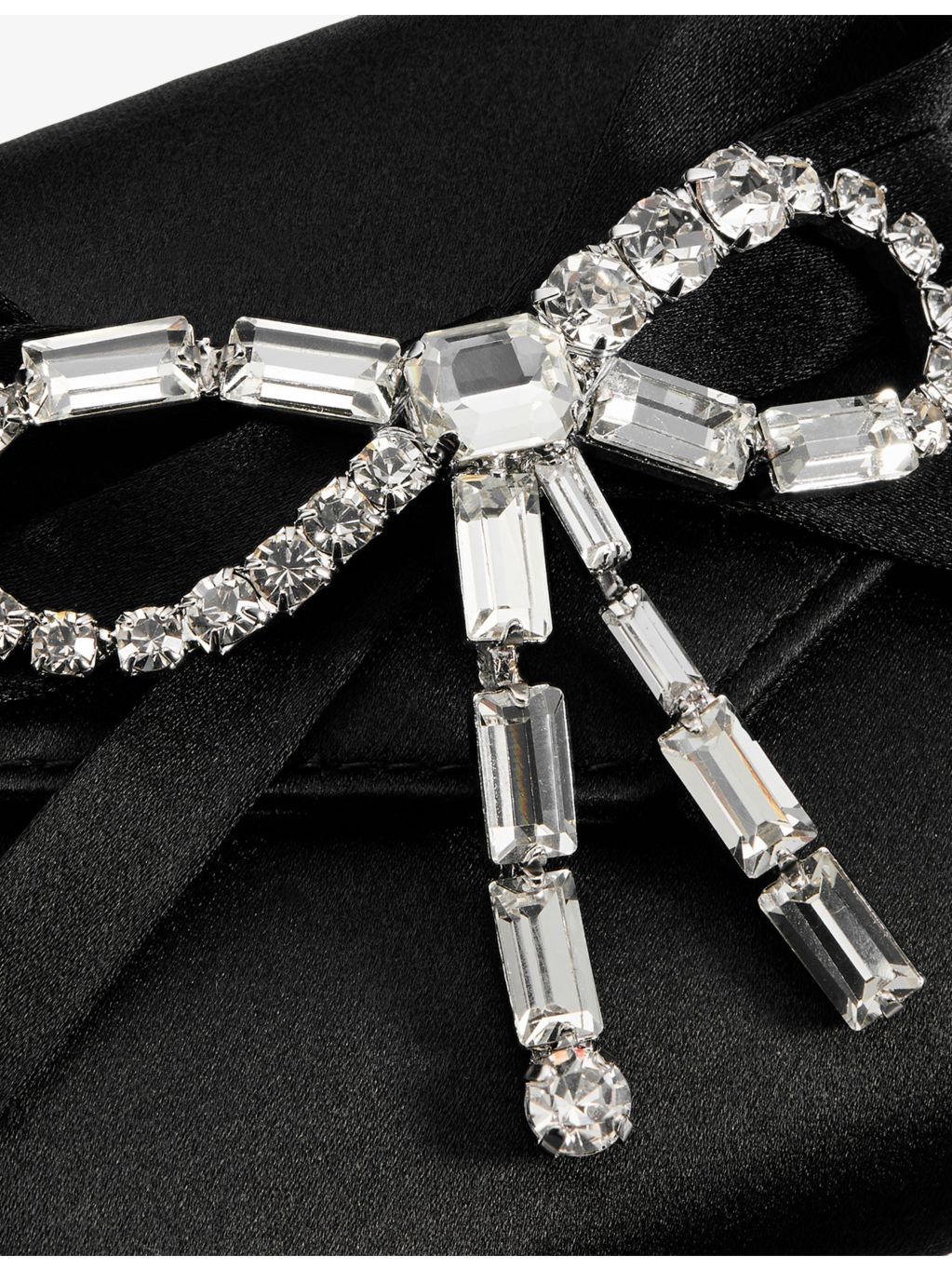 Jimmy Choo satin card holder with crystal bow, imported from the UK