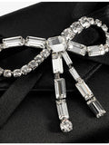 Jimmy Choo satin card holder with crystal bow, imported from the UK