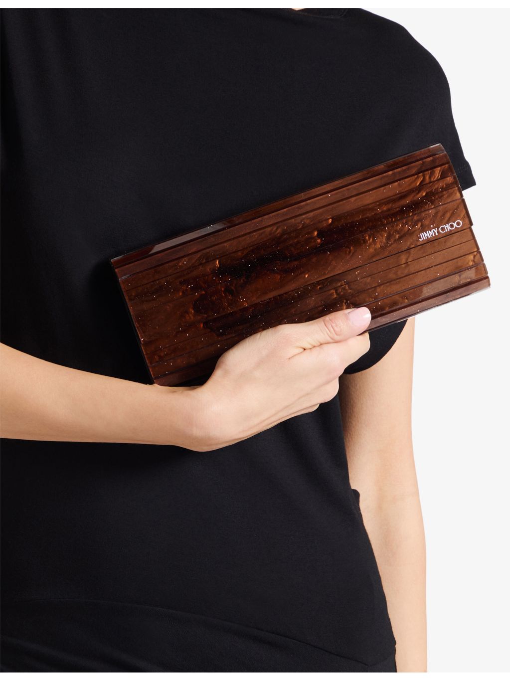 Jimmy Choo Sweetie Marble acrylic clutch with chain strap - British product