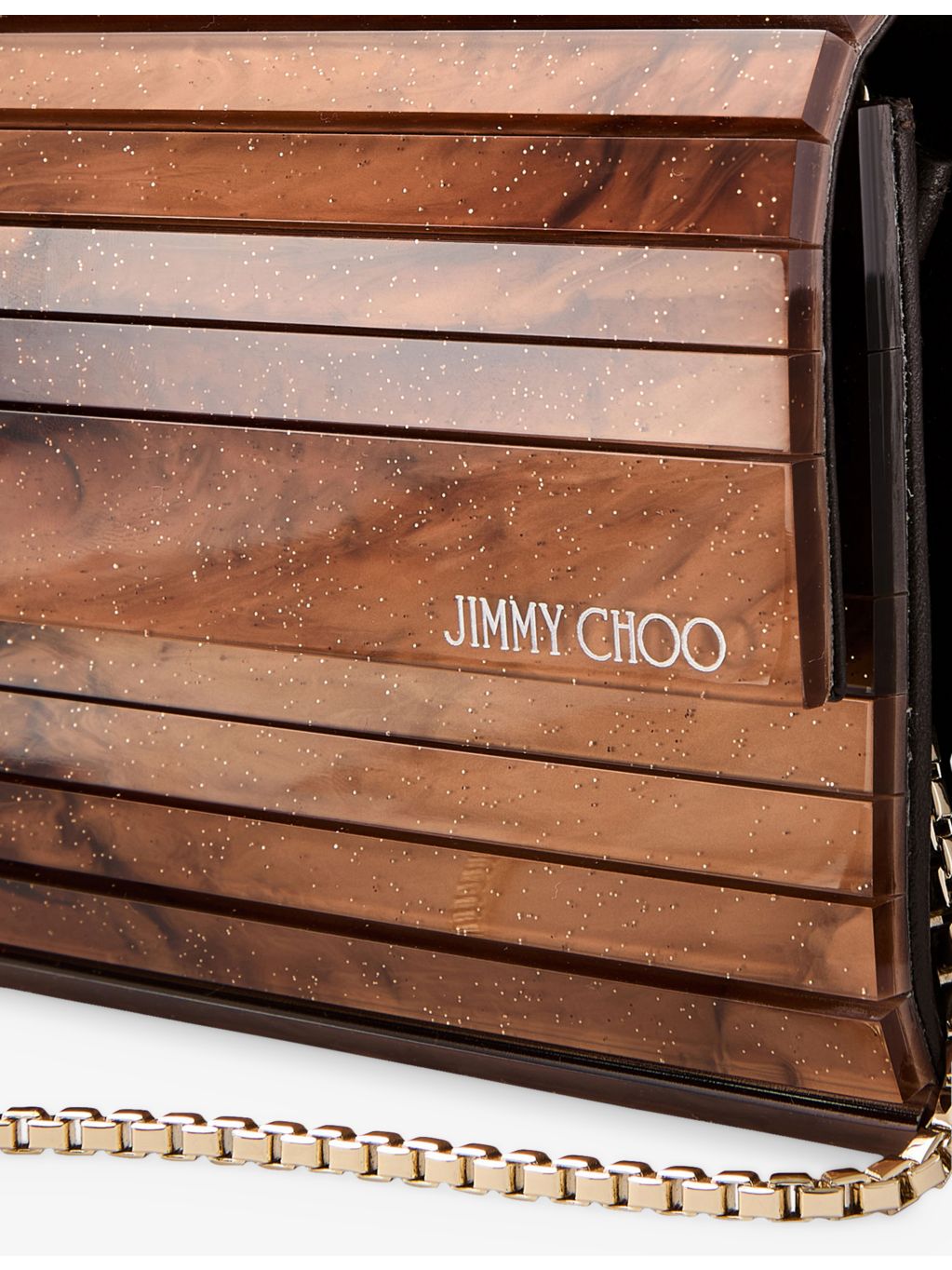 Jimmy Choo Sweetie Marble acrylic clutch with chain strap - British product