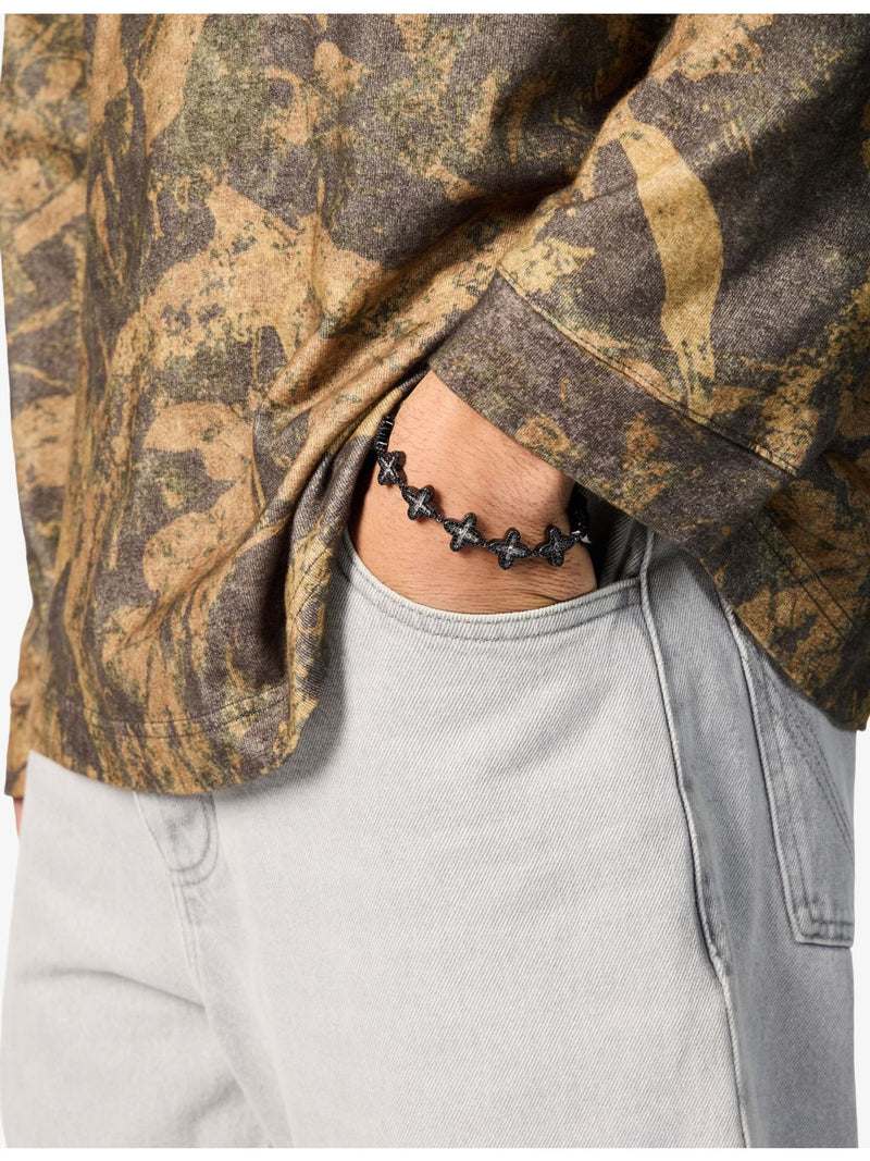 DARKAI clover stainless steel bracelet with diamond stones - British product