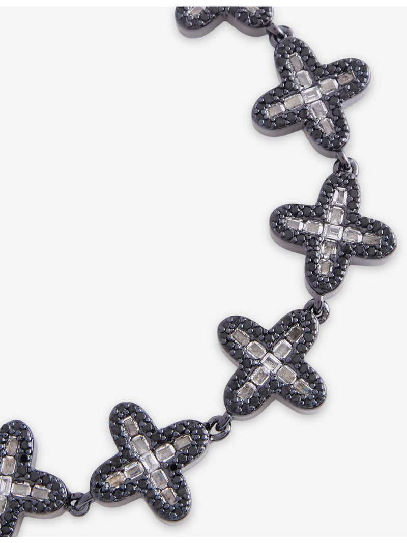 DARKAI clover stainless steel bracelet with diamond stones - British product