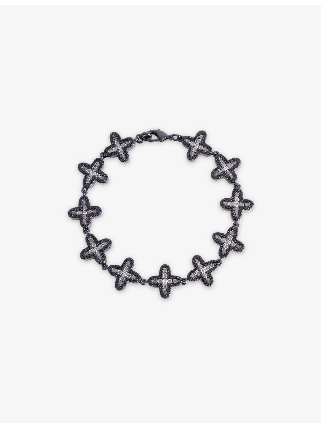 DARKAI clover stainless steel bracelet with diamond stones - British product