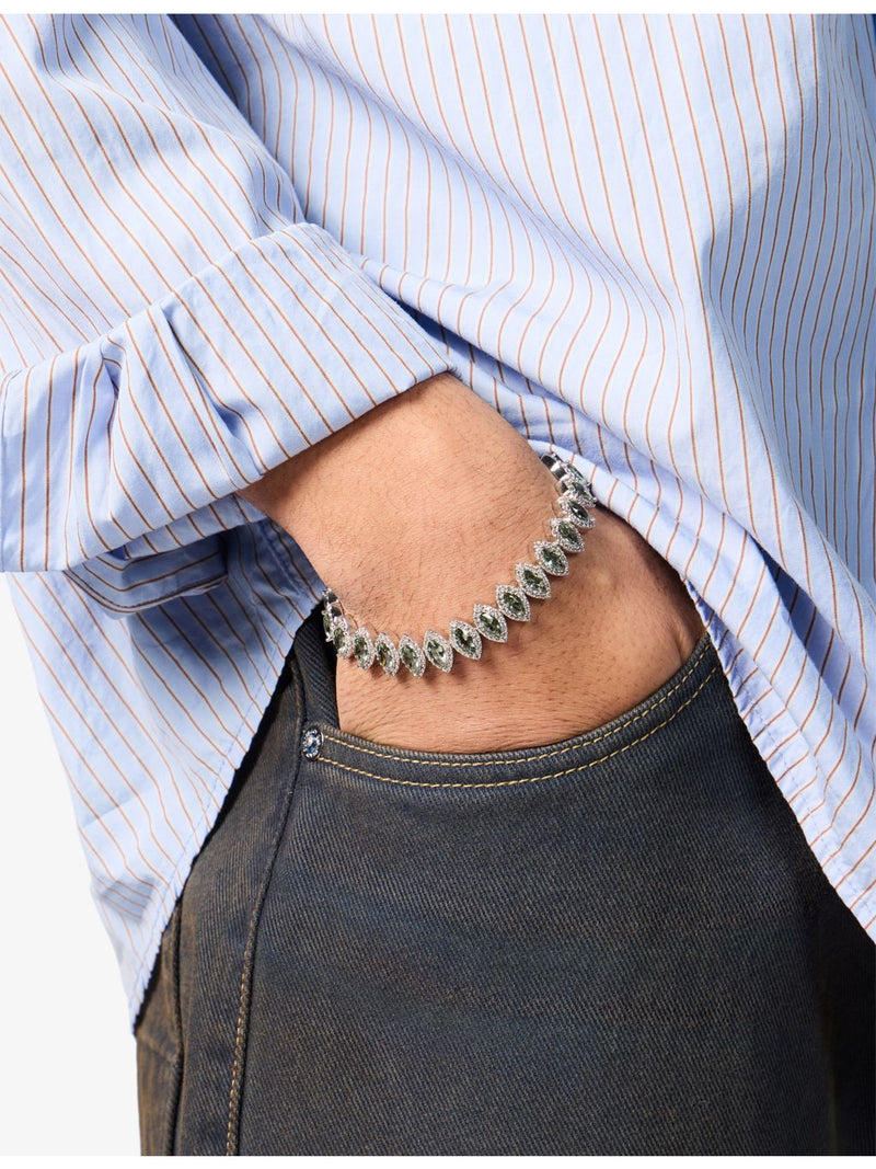 DARKAI marquise tennis bracelet with emerald and diamond, imported from the UK