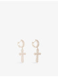 DARKAI cross earrings brilliant-cut diamond 3.5cm, imported from the UK