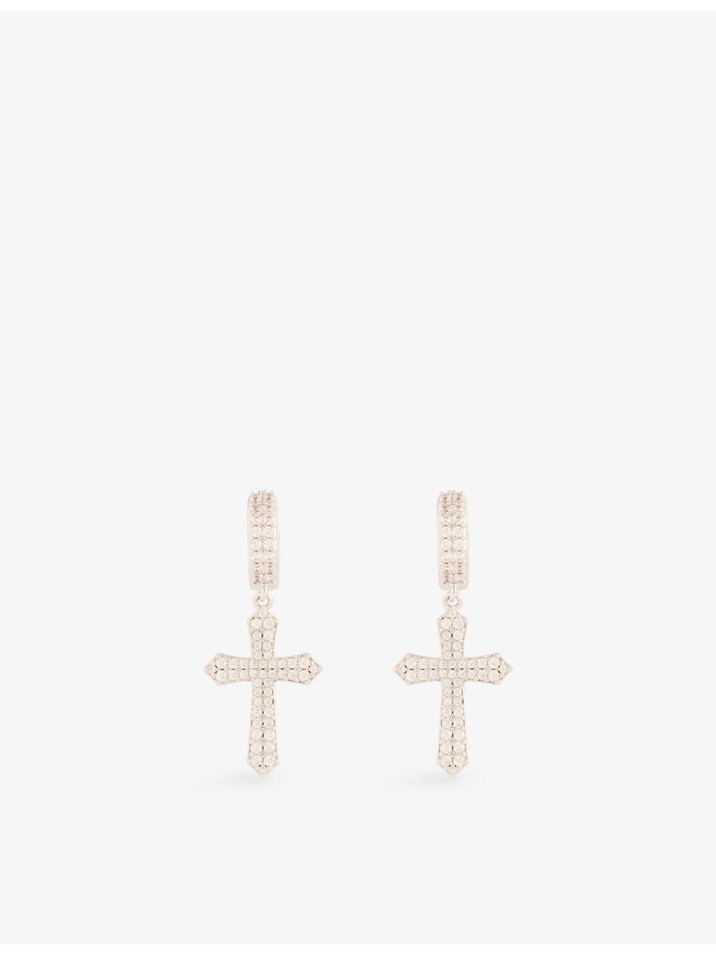 DARKAI cross earrings brilliant-cut diamond 3.5cm, imported from the UK