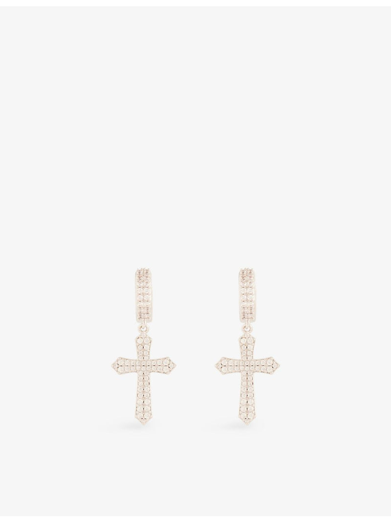 DARKAI cross earrings brilliant-cut diamond 3.5cm, imported from the UK