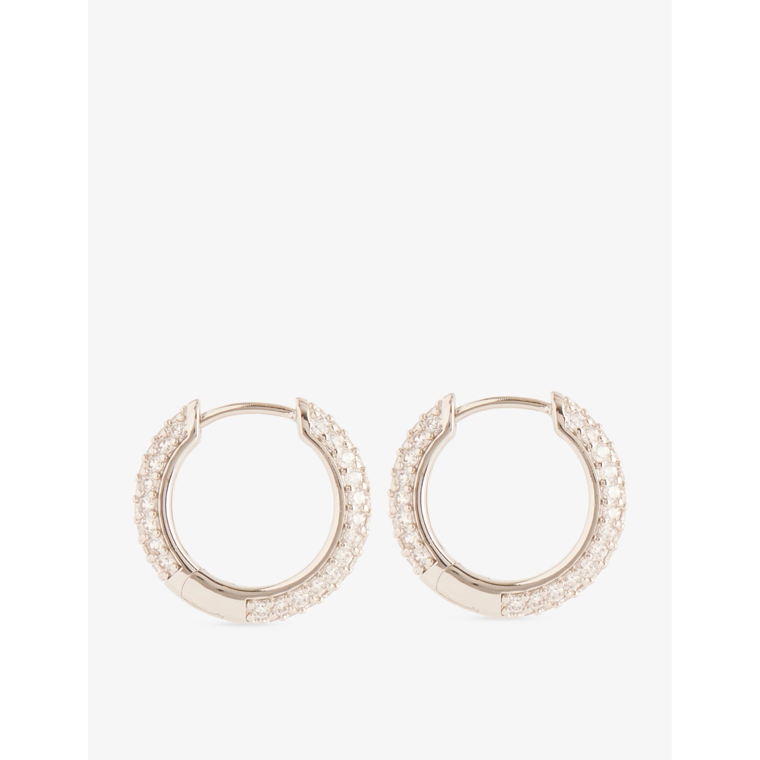 DARKAI hoop pavé earrings 18ct white gold-plated - British product