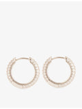 DARKAI hoop pavé earrings 18ct white gold-plated - British product