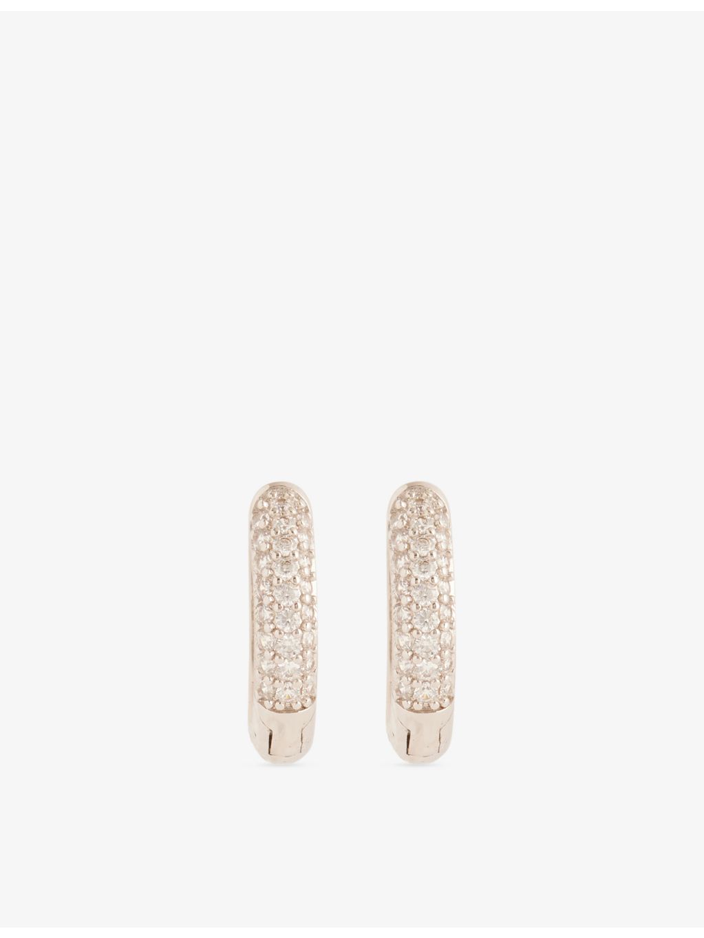 DARKAI hoop pavé earrings 18ct white gold-plated - British product