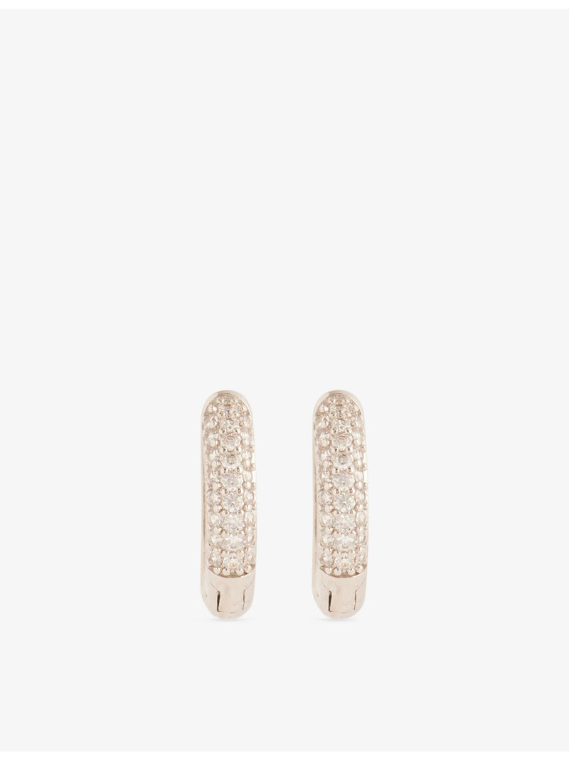 DARKAI hoop pavé earrings 18ct white gold-plated - British product