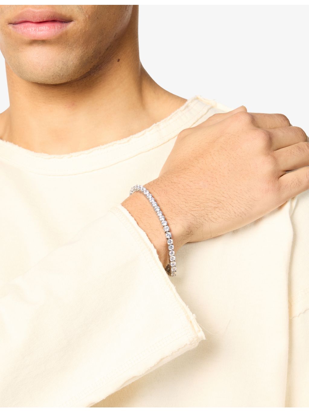 DARKAI tennis bracelet 18ct white gold plated pavé stones, UK version