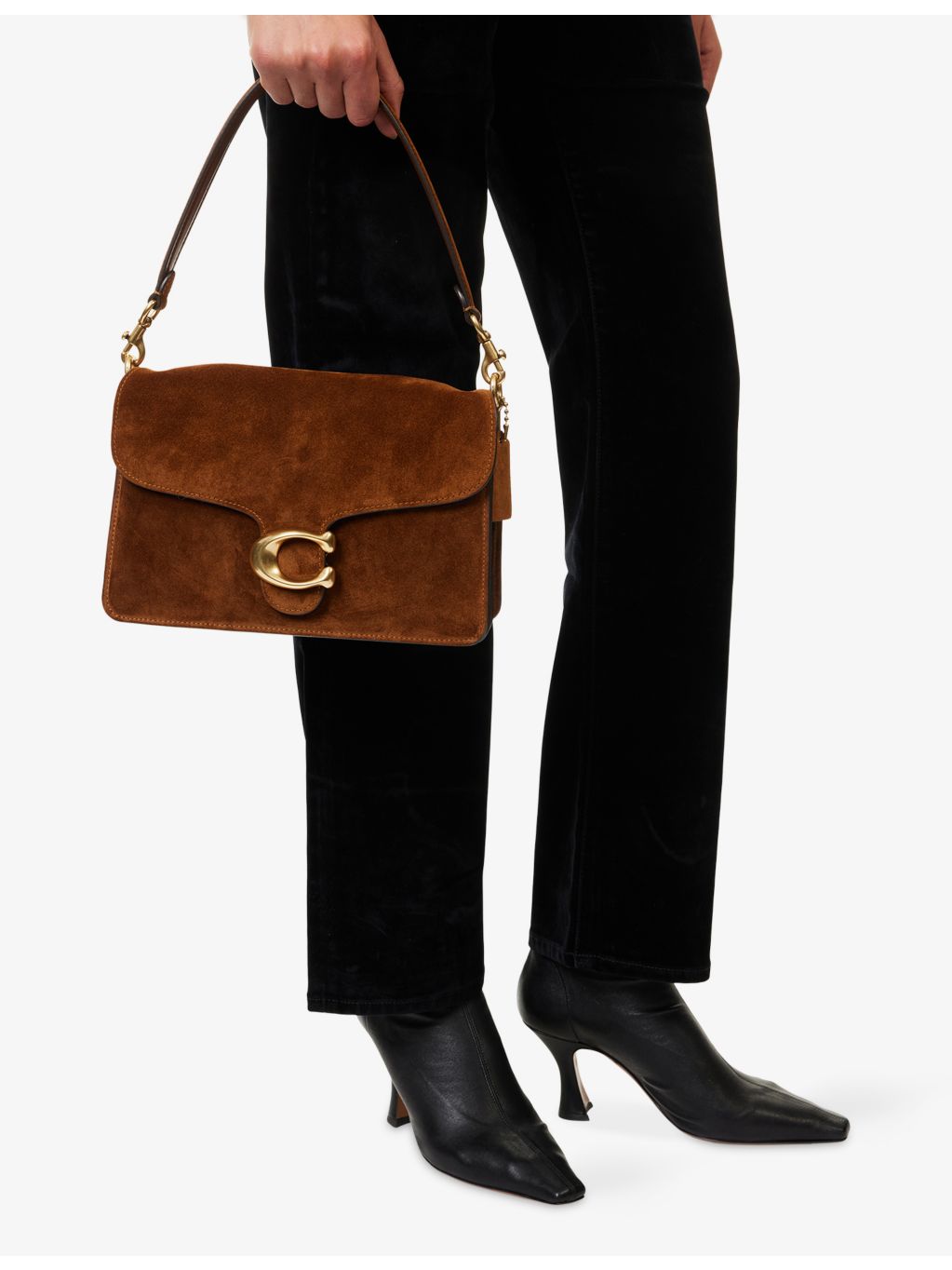 Coach shoulder bag two-compartment leather-suede, UK version